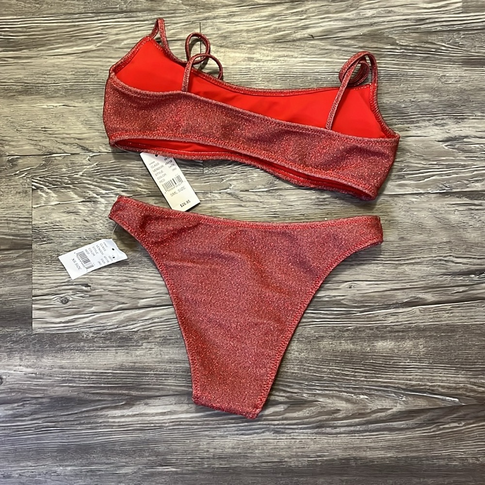 Red sparkle bikini set - Picture 2 of 2